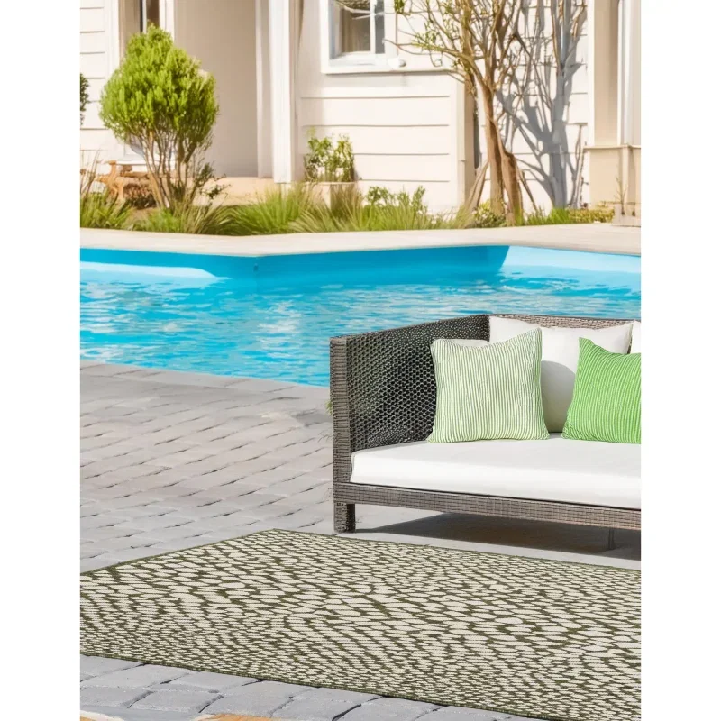 exterior hamptons animal print en verde