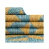exterior hamptons chevron entrecruzado en amarillo y aqua