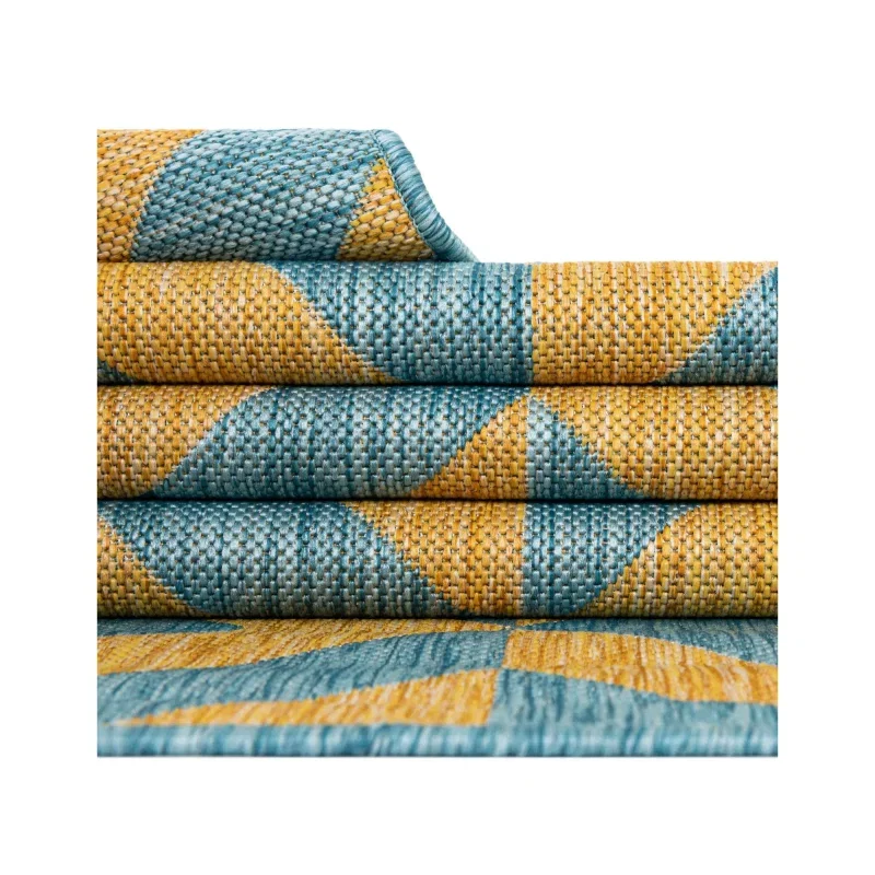 exterior hamptons chevron entrecruzado en amarillo y aqua