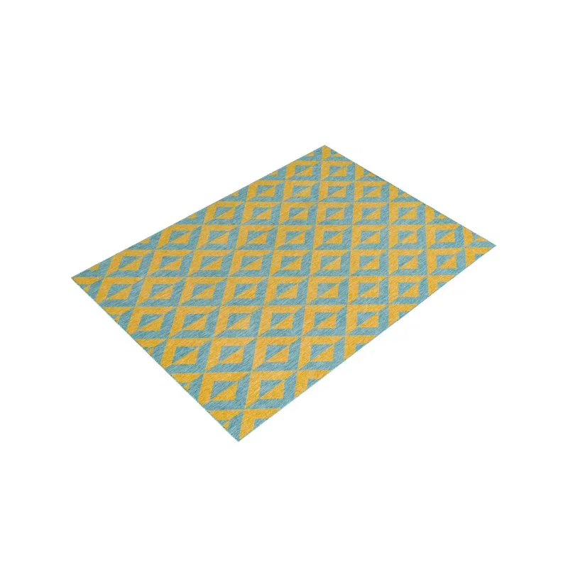 exterior hamptons chevron entrecruzado en amarillo y aqua