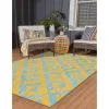 exterior hamptons chevron entrecruzado en amarillo y aqua