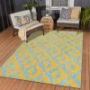 exterior hamptons chevron entrecruzado en amarillo y aqua