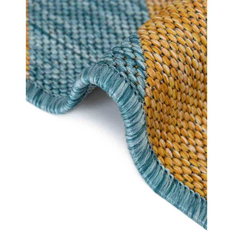 exterior hamptons chevron entrecruzado en amarillo y aqua