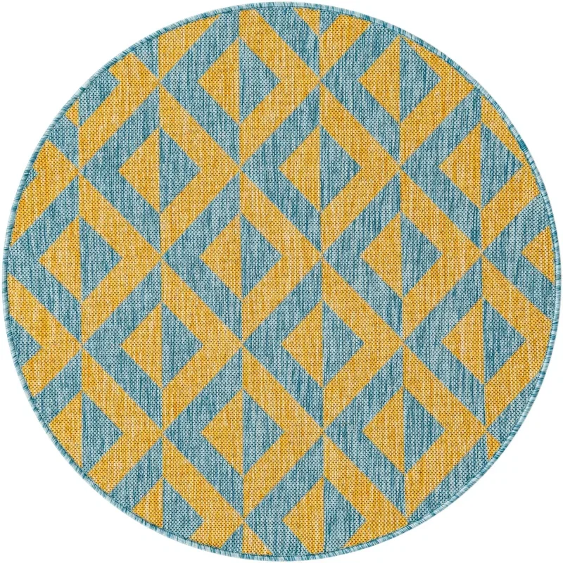 exterior hamptons chevron entrecruzado en amarillo y aqua