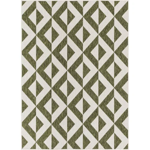 exterior hamptons chevrones geometricos en verde
