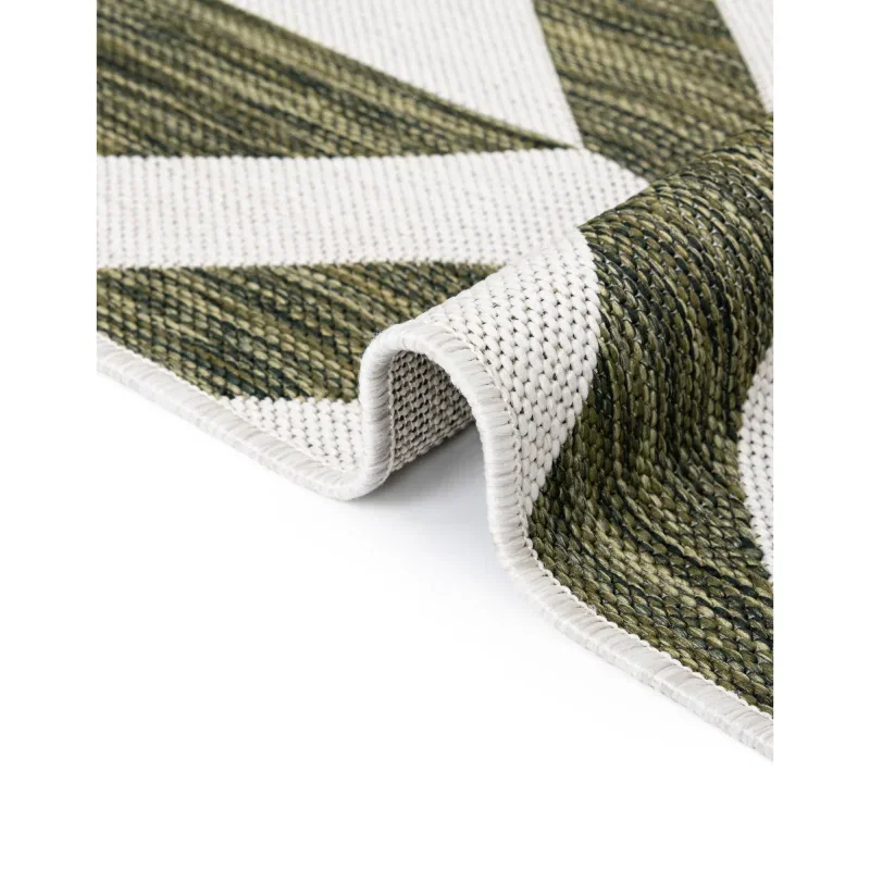 exterior hamptons chevrones geometricos en verde