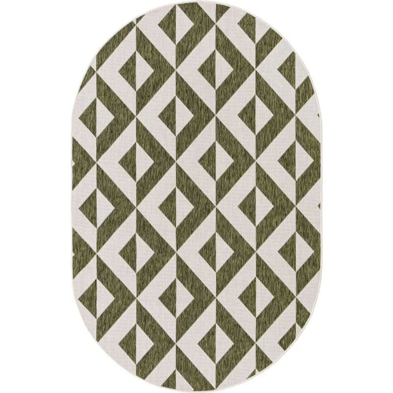exterior hamptons chevrones geometricos en verde