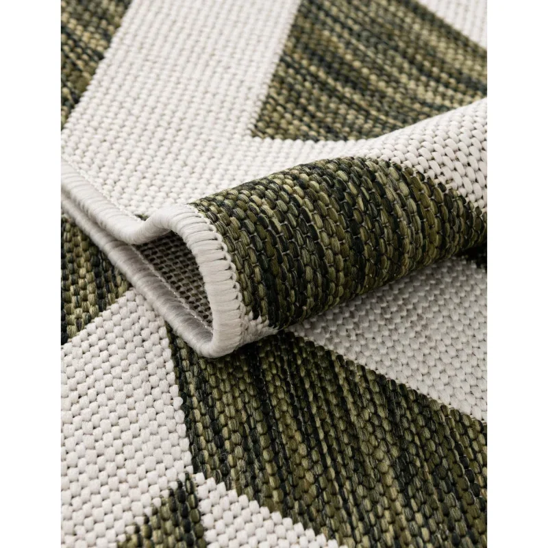 exterior hamptons chevrones geometricos en verde