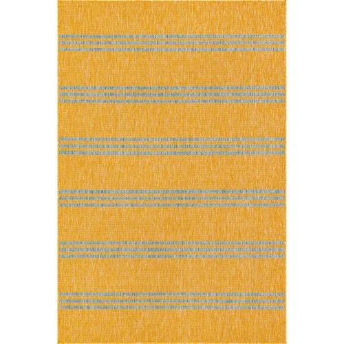 exterior hamptons de rayas en amarillo y aqua