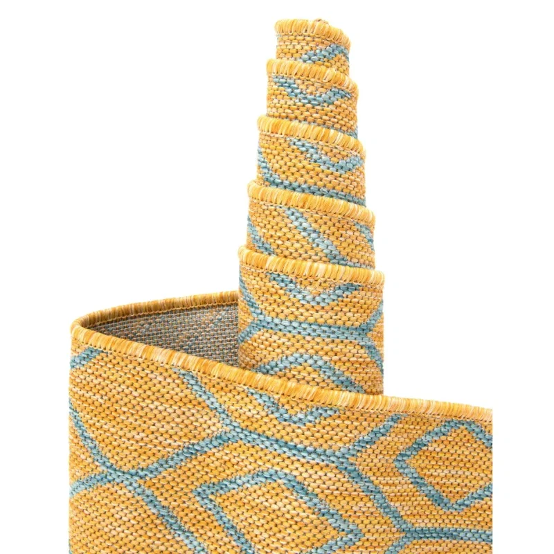 exterior hamptons diamante ikat en amarillo y aqua