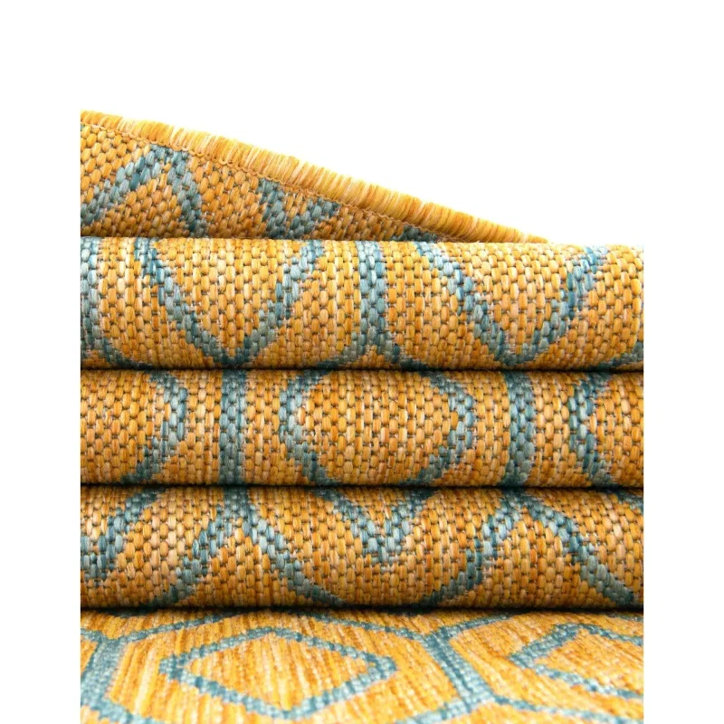 exterior hamptons diamante ikat en amarillo y aqua
