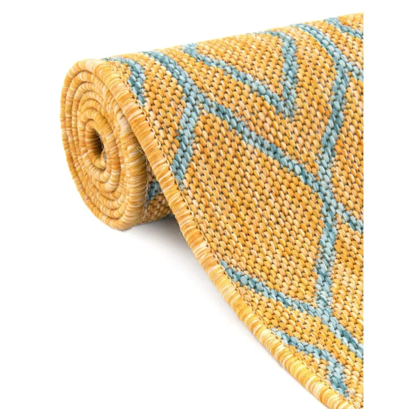 exterior hamptons diamante ikat en amarillo y aqua