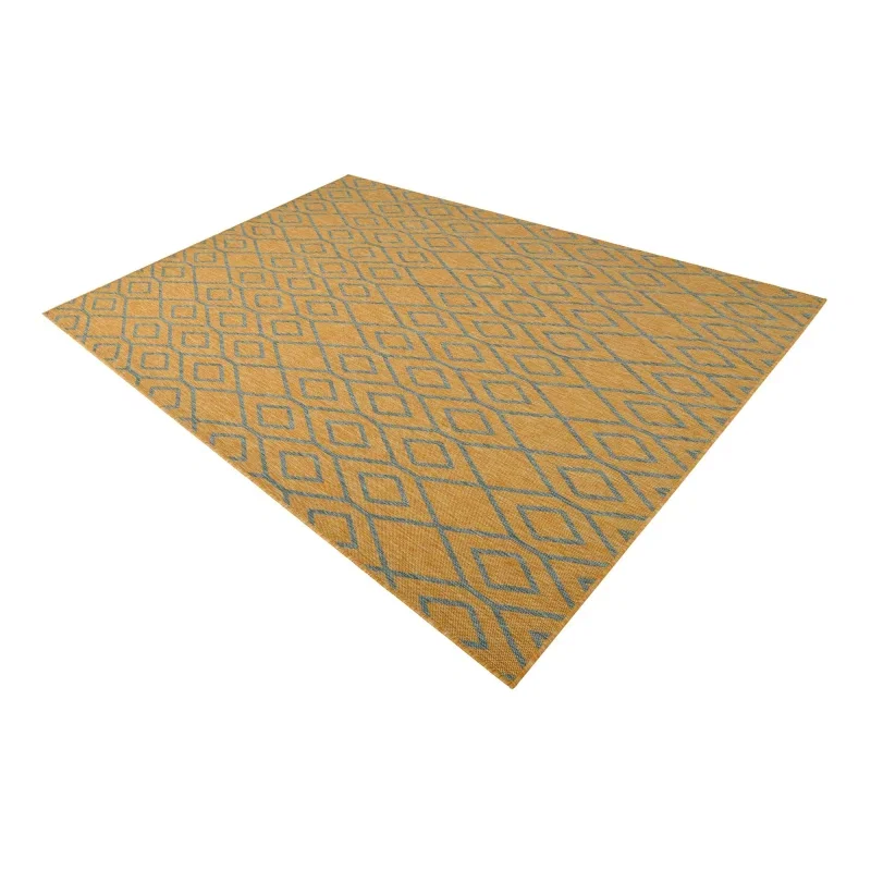 exterior hamptons diamante ikat en amarillo y aqua