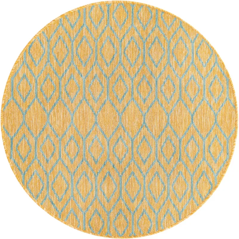 exterior hamptons diamante ikat en amarillo y aqua