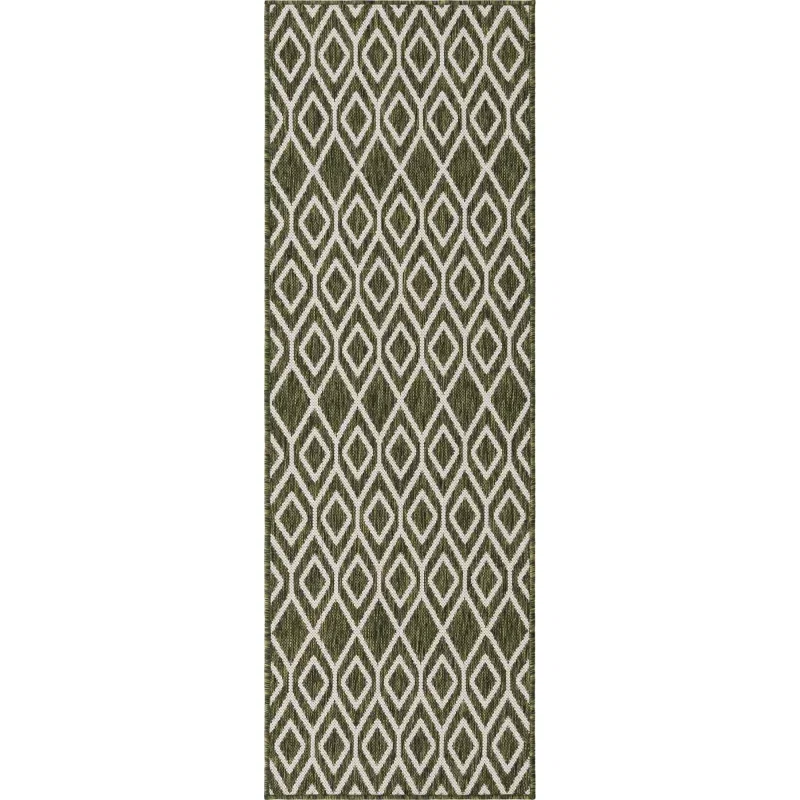 exterior hamptons diamantes geometricos en verde
