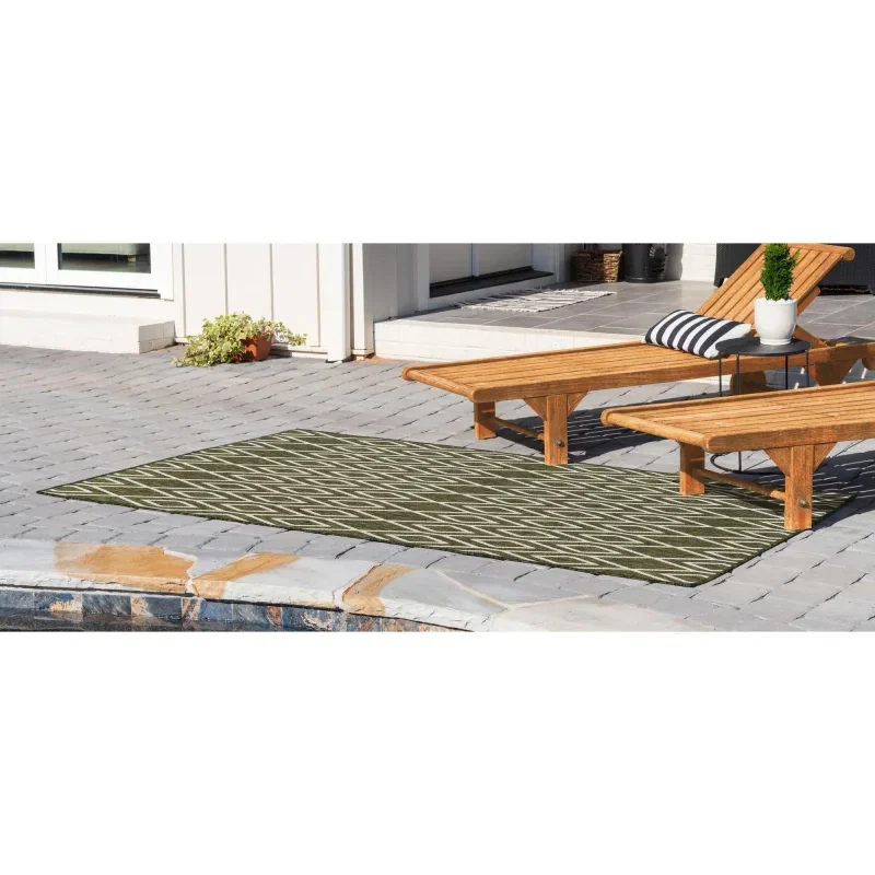 exterior hamptons diamantes geometricos en verde
