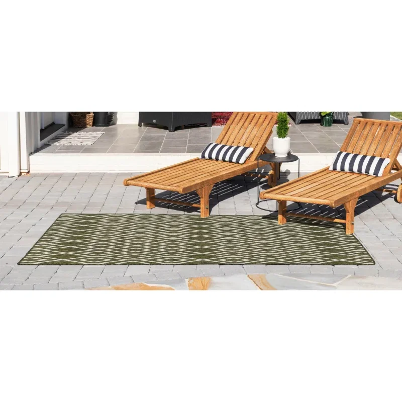 exterior hamptons diamantes geometricos en verde