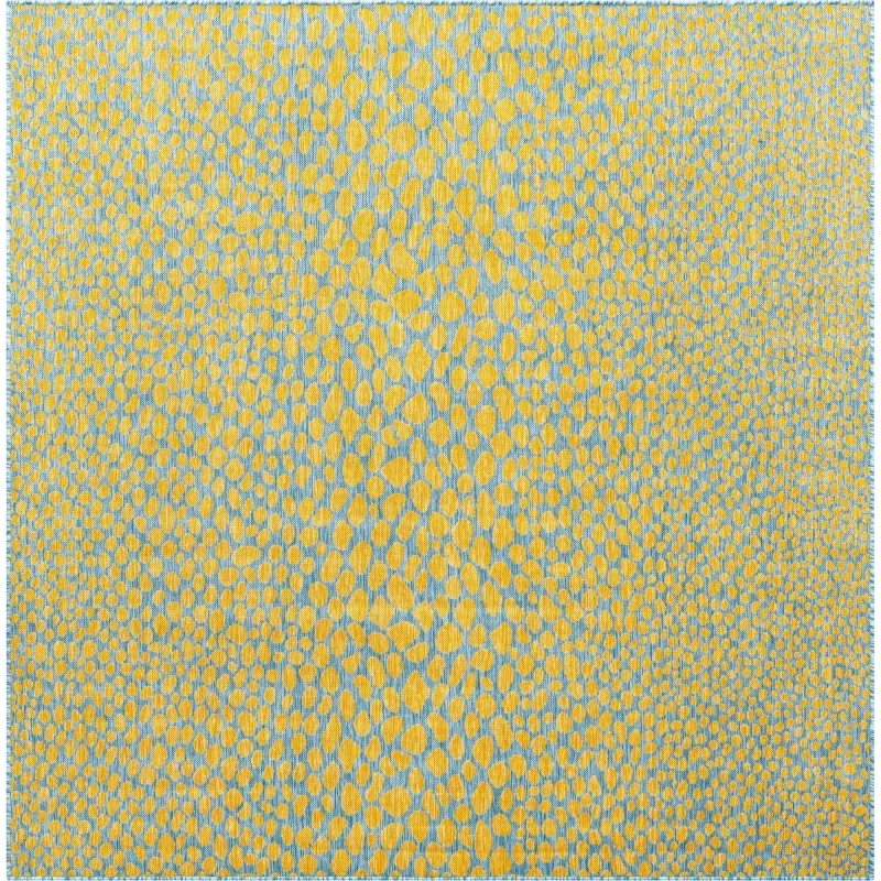 exterior hamptons piel de leopardo en amarillo y aqua