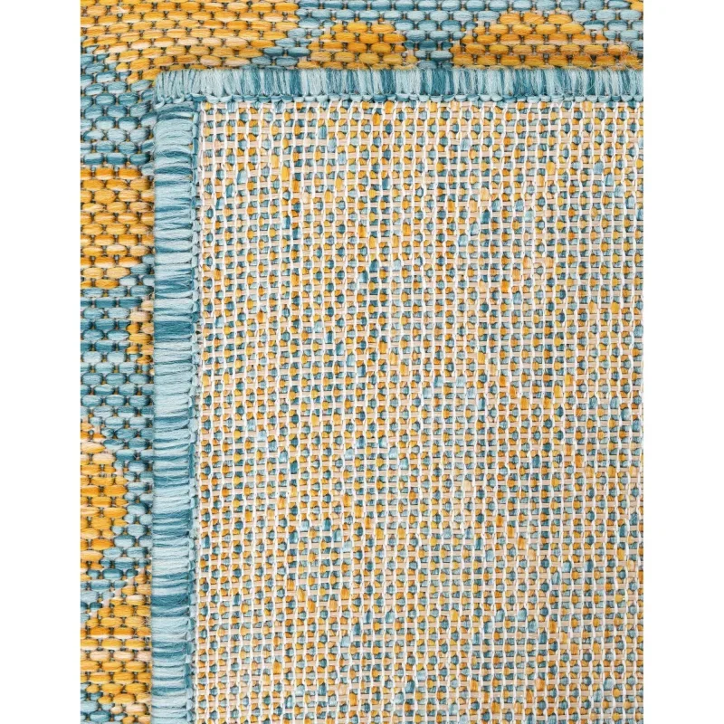 exterior hamptons piel de leopardo en amarillo y aqua