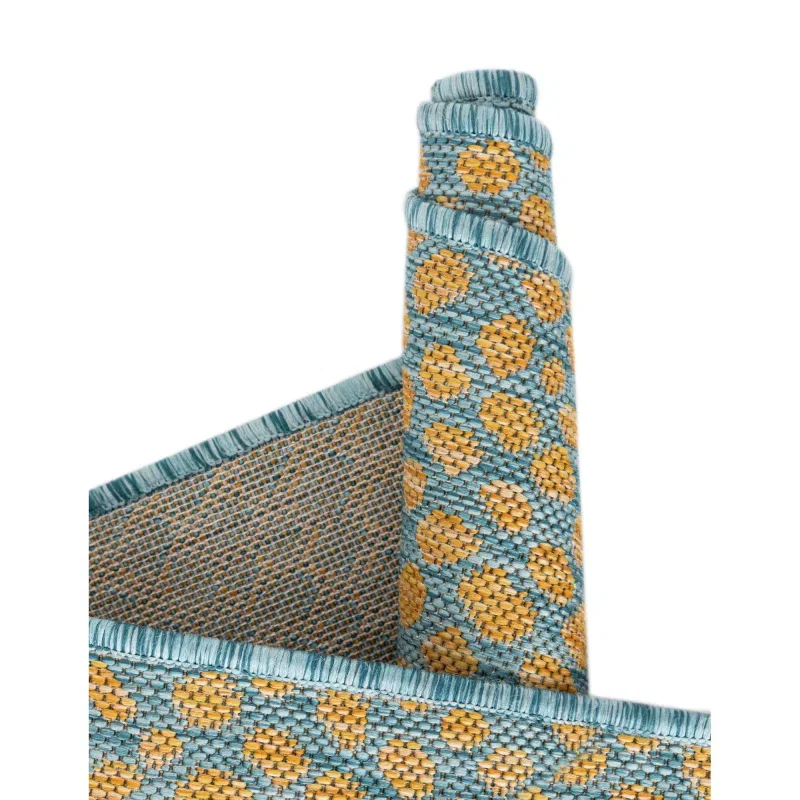 exterior hamptons piel de leopardo en amarillo y aqua