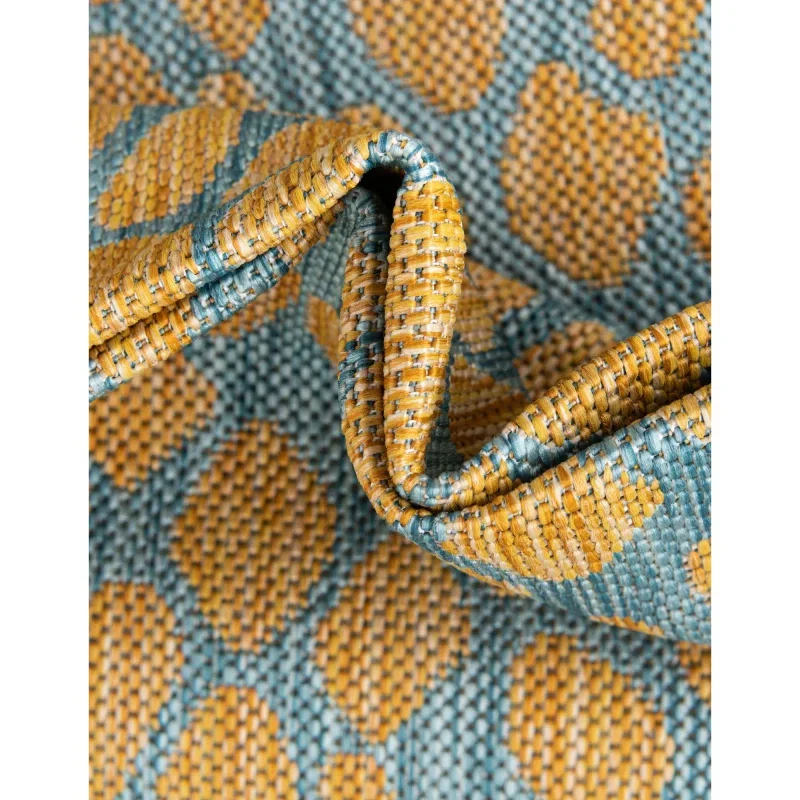 exterior hamptons piel de leopardo en amarillo y aqua