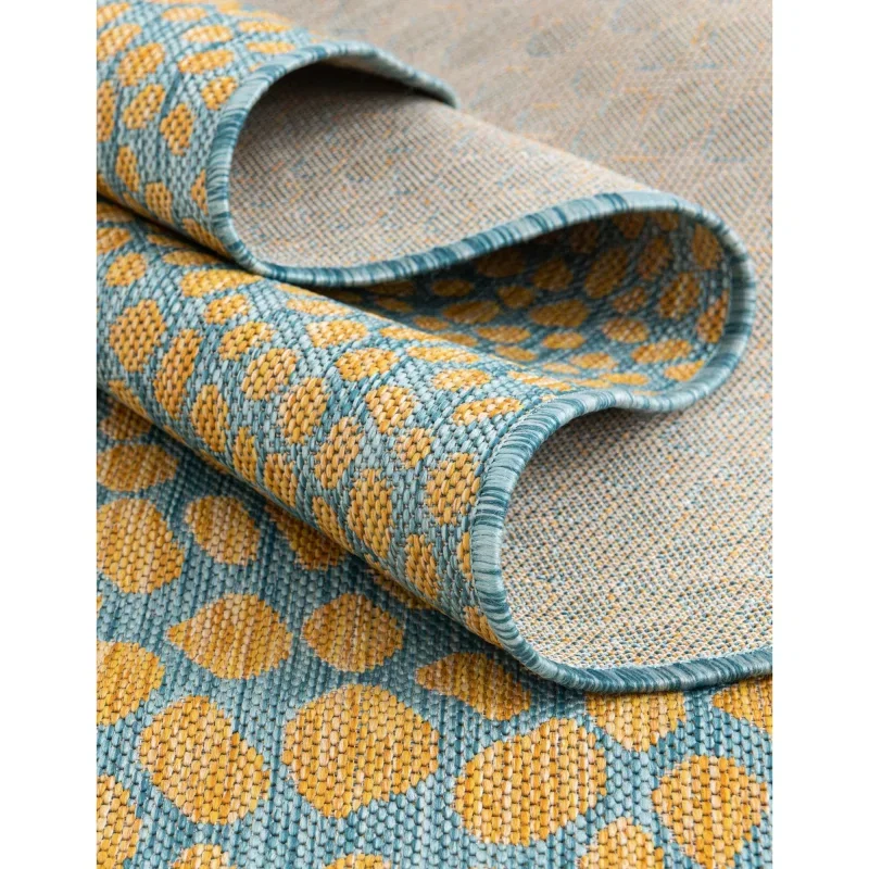 exterior hamptons piel de leopardo en amarillo y aqua