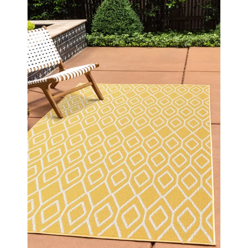 exterior hamptons rombos en amarillo y marfil