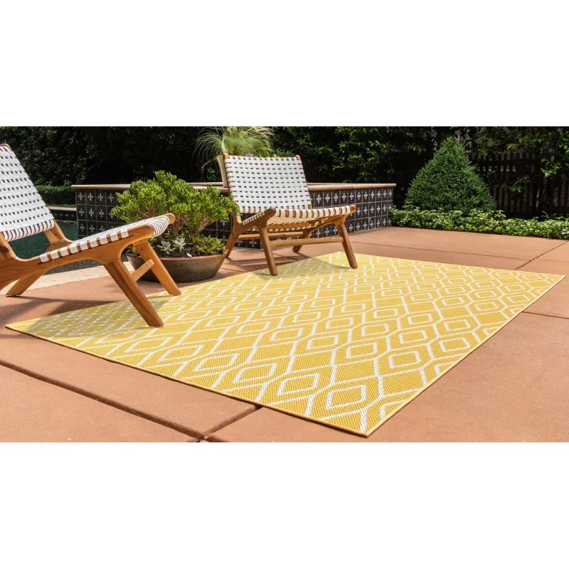 exterior hamptons rombos en amarillo y marfil