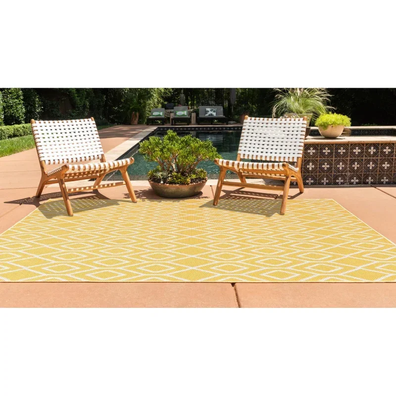exterior hamptons rombos en amarillo y marfil