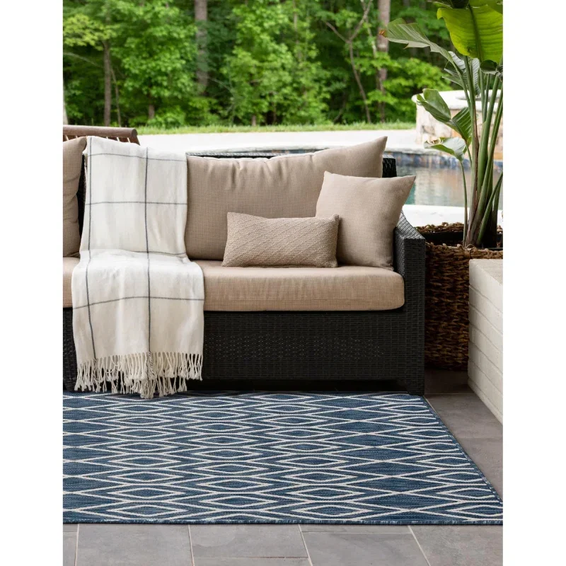 exterior hamptons rombos en azul