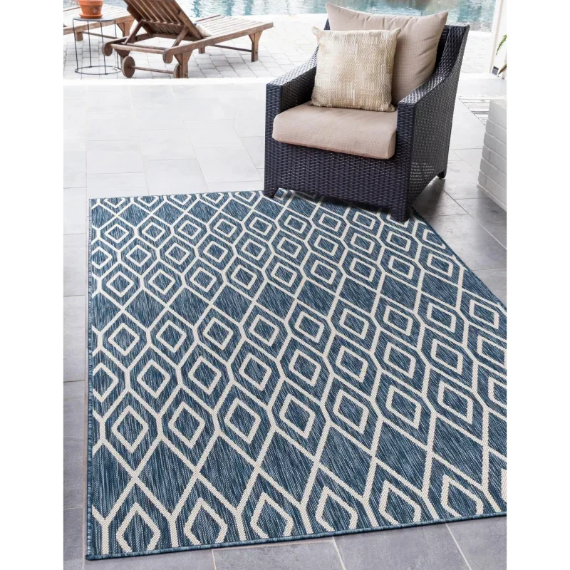 exterior hamptons rombos en azul