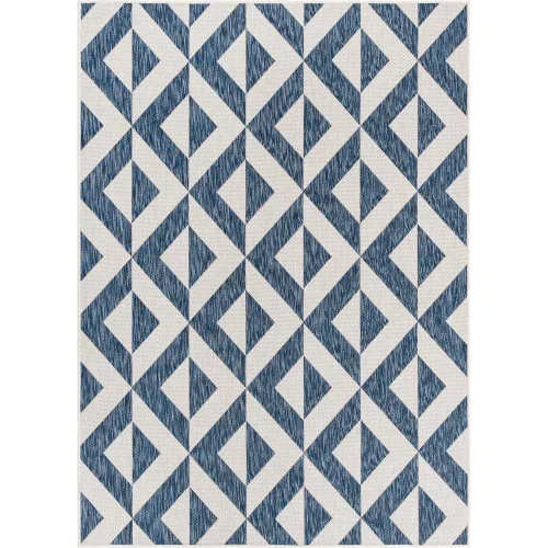 exterior hamptons rombos geometricos en azul