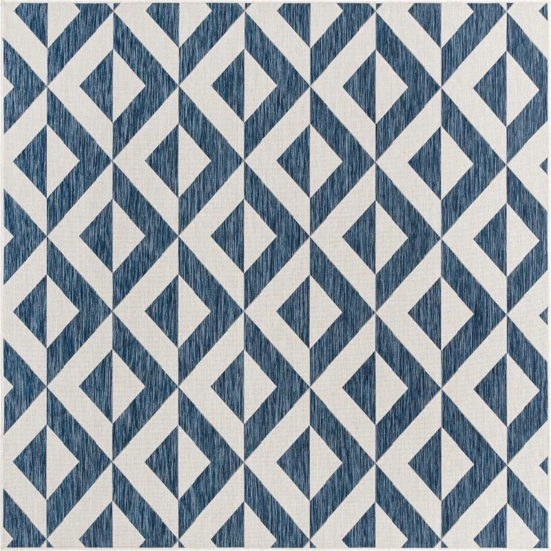 exterior hamptons rombos geometricos en azul