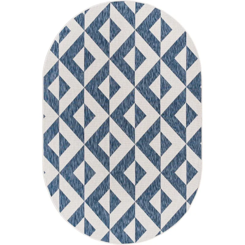 exterior hamptons rombos geometricos en azul