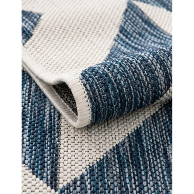 exterior hamptons rombos geometricos en azul