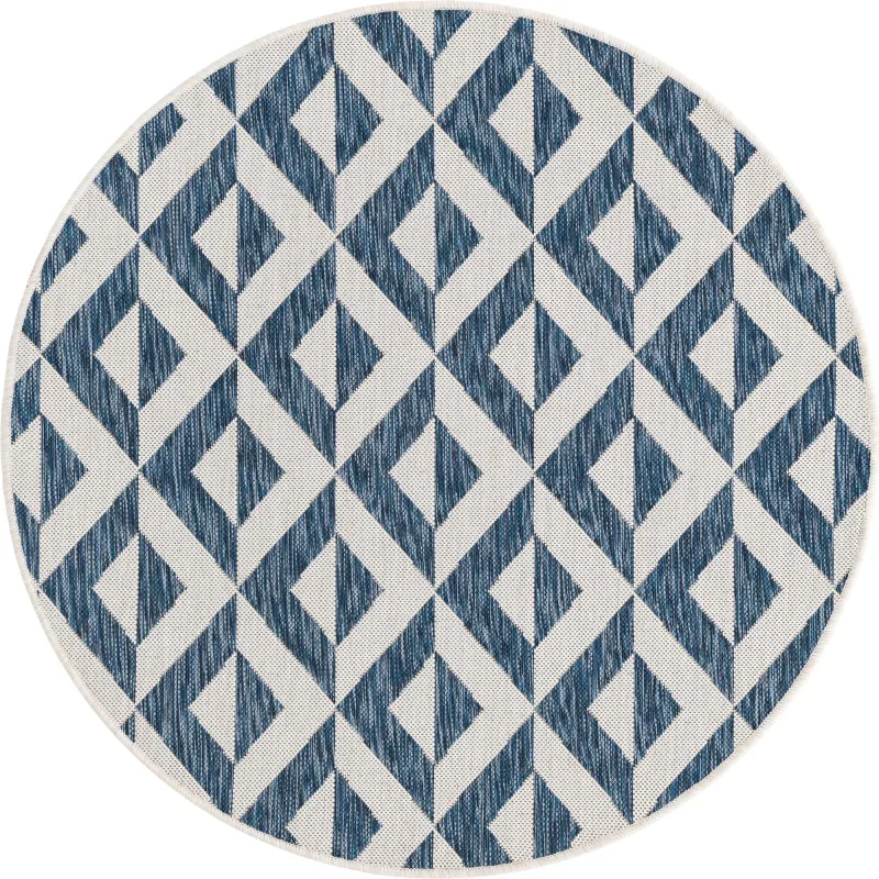 exterior hamptons rombos geometricos en azul