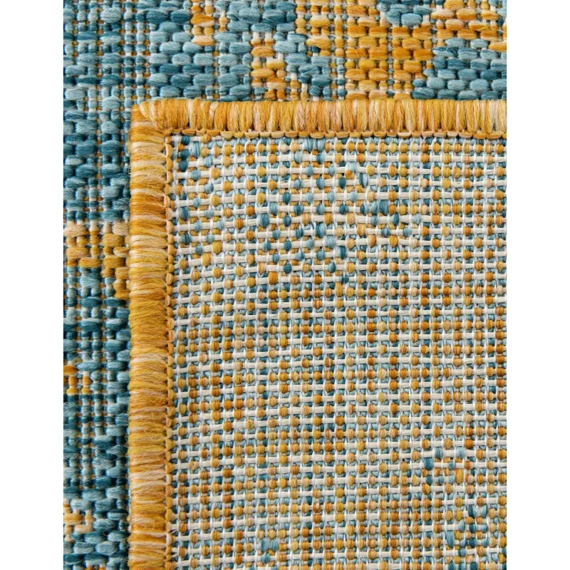 exterior hamptons vintage en amarillo y aqua