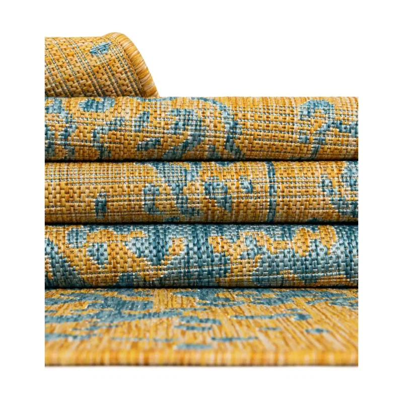 exterior hamptons vintage en amarillo y aqua