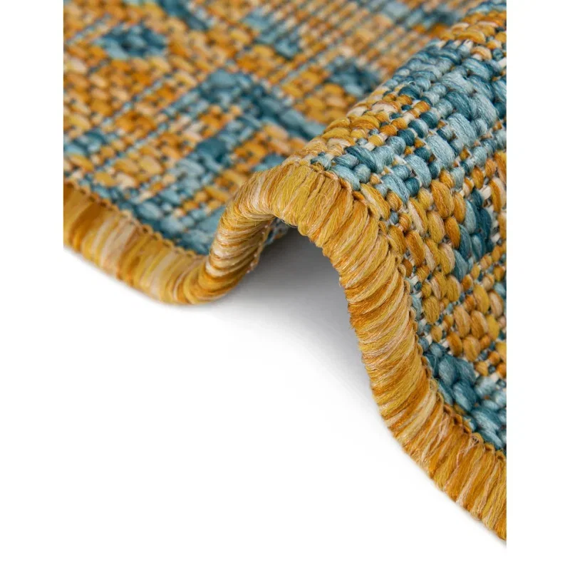 exterior hamptons vintage en amarillo y aqua