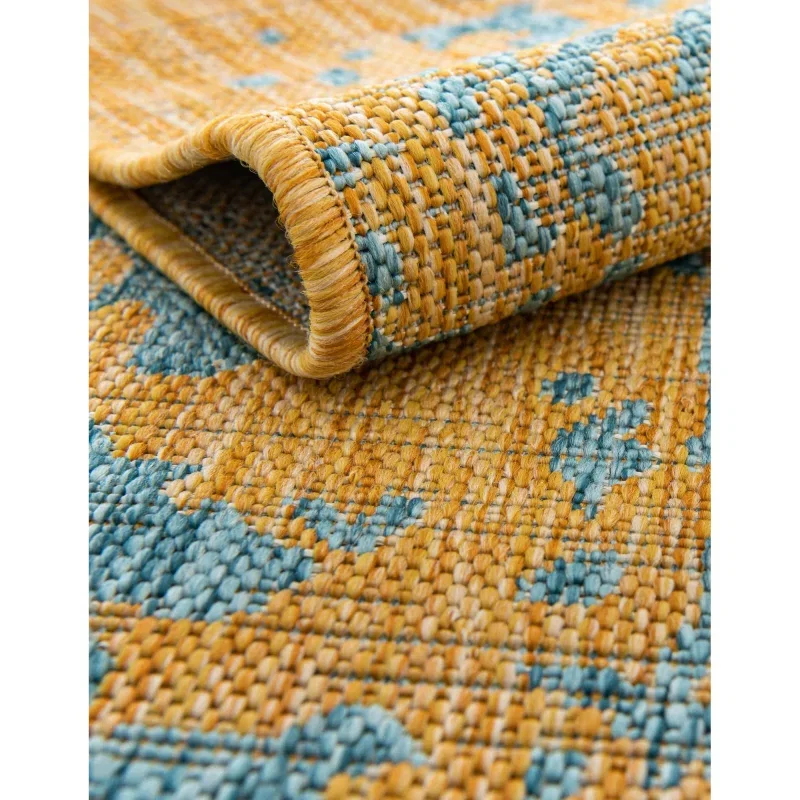 exterior hamptons vintage en amarillo y aqua