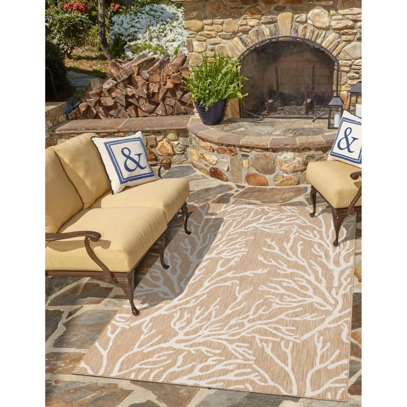 exterior nautico floral en taupe