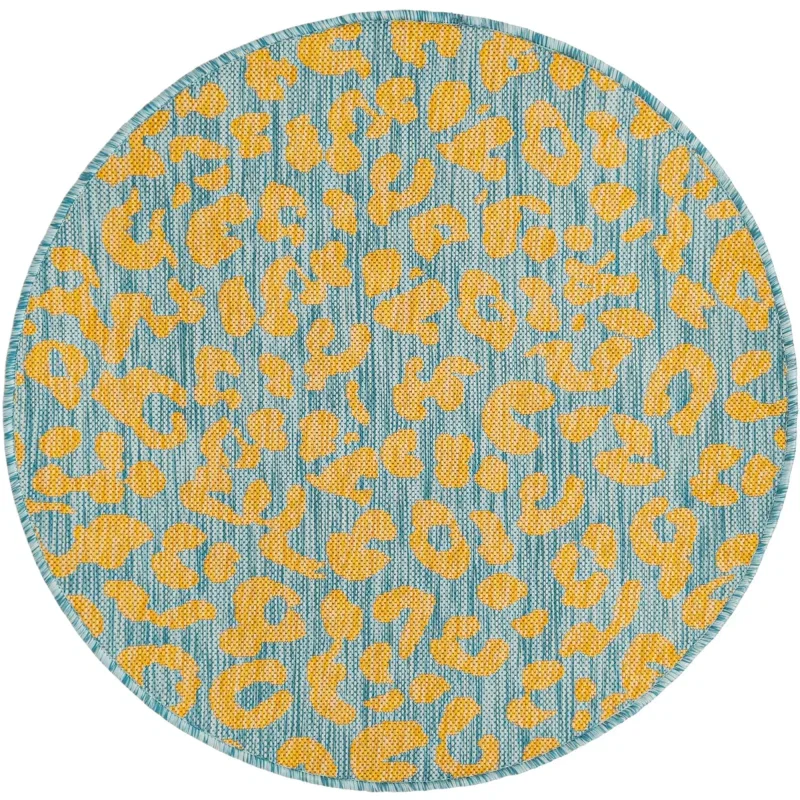 exterior safari abstracto en azul y amarillo