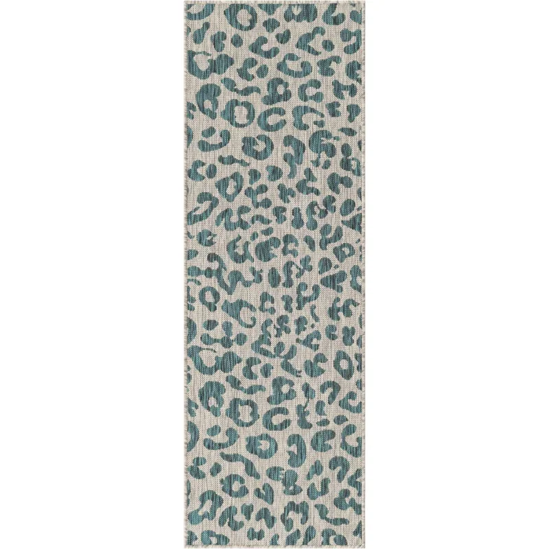 exterior safari animal print en teal