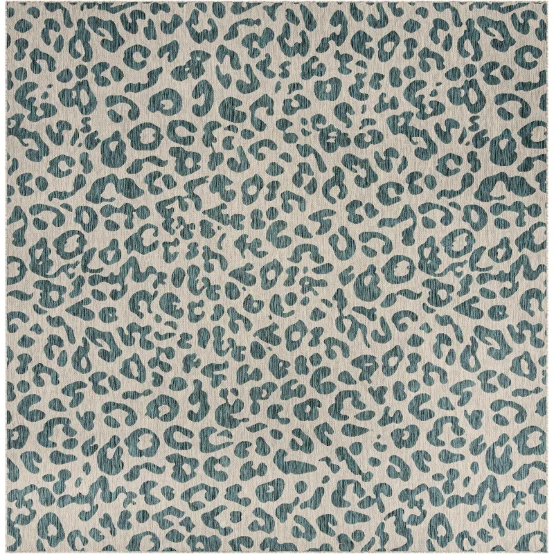 exterior safari animal print en teal