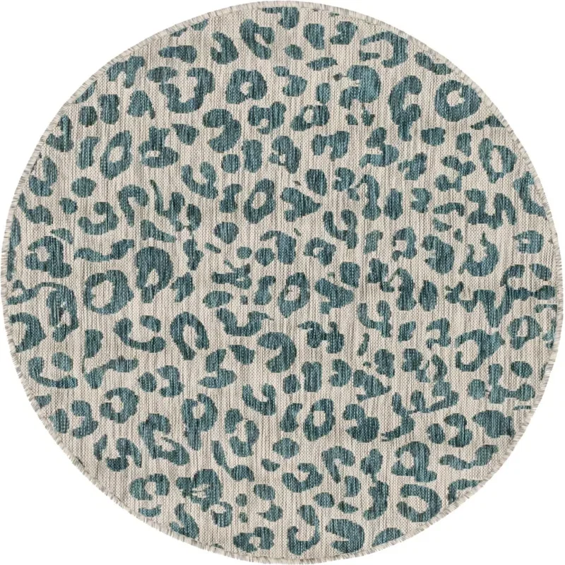 exterior safari animal print en teal
