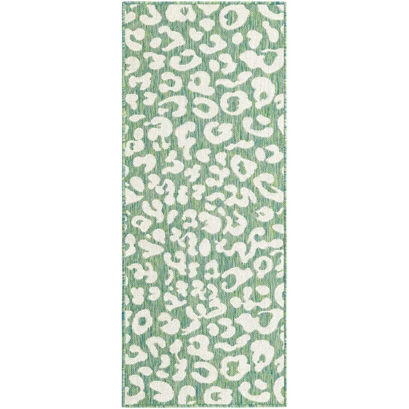 exterior safari animal print en verde azulado