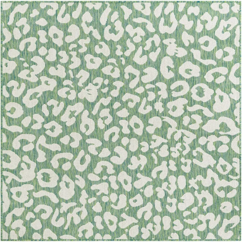exterior safari animal print en verde azulado