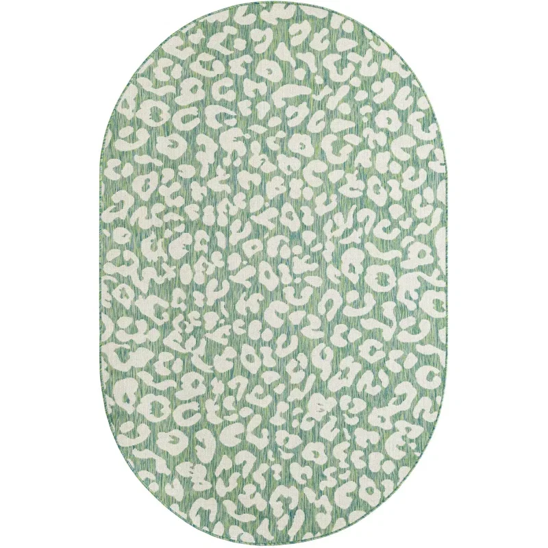 exterior safari animal print en verde azulado