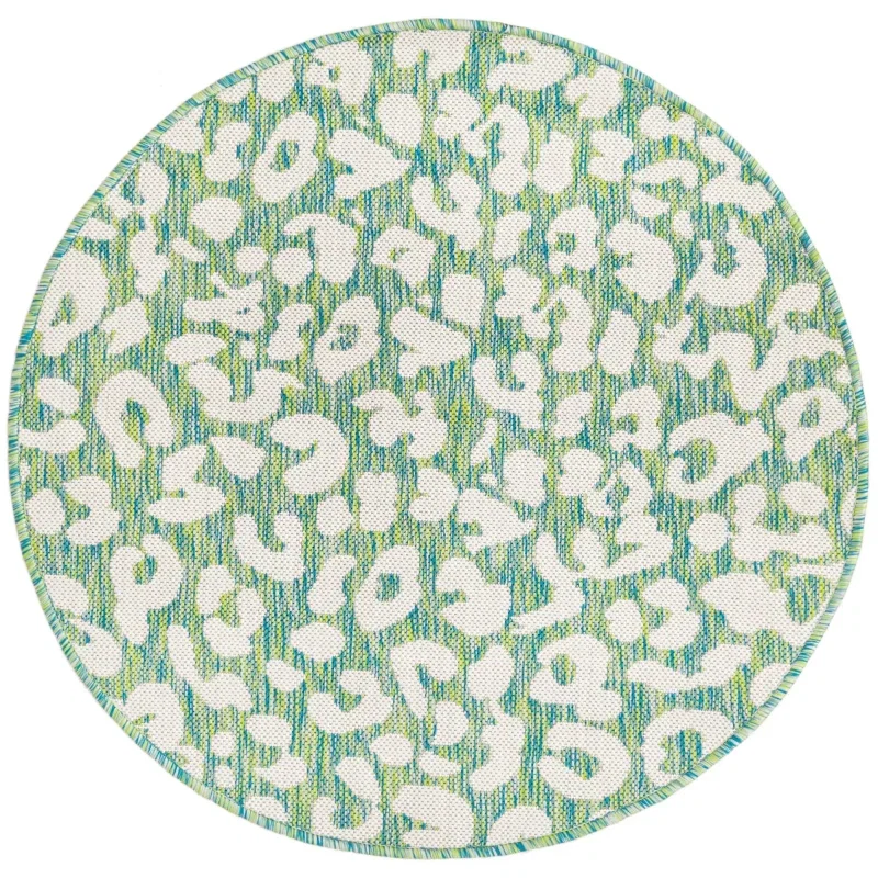 exterior safari animal print en verde azulado