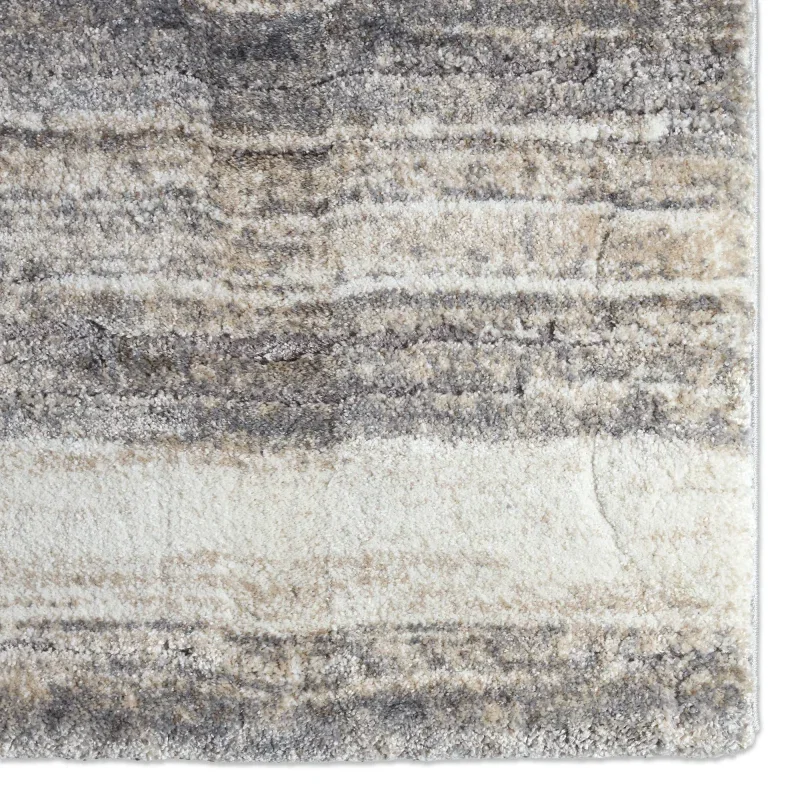 Tapete Fortuna Abstracto de Relieves Tallados en Beige